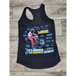 USA BMX FL State Championship Tank Top Black Neon Blue Red XS 110% Nutrition